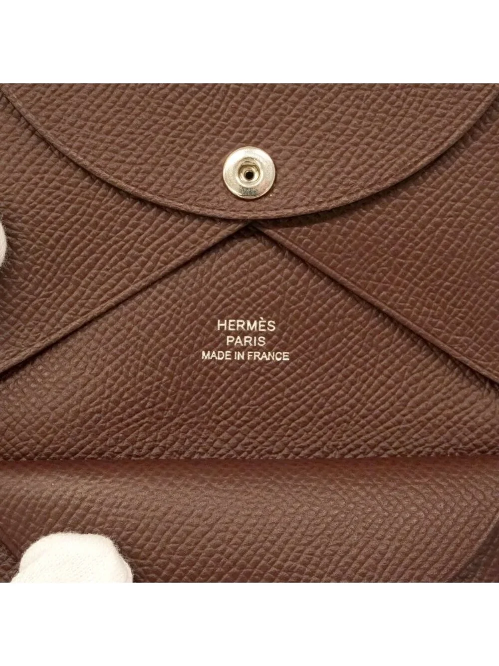 Hermes Coin Purse Calvi Duo Veau Epsom Tail Silver